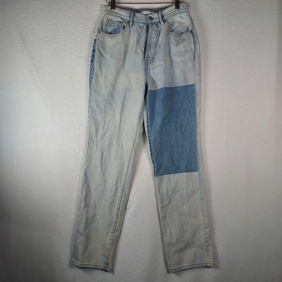 PacSun Jeans Women’s 26 Patchwork Light Blue Denim High Rise Dad Jean Casual - Picture 1 of 10